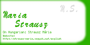 maria strausz business card